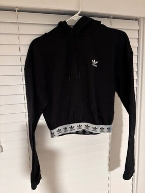 Adidas cropped hoodie sweatshirt